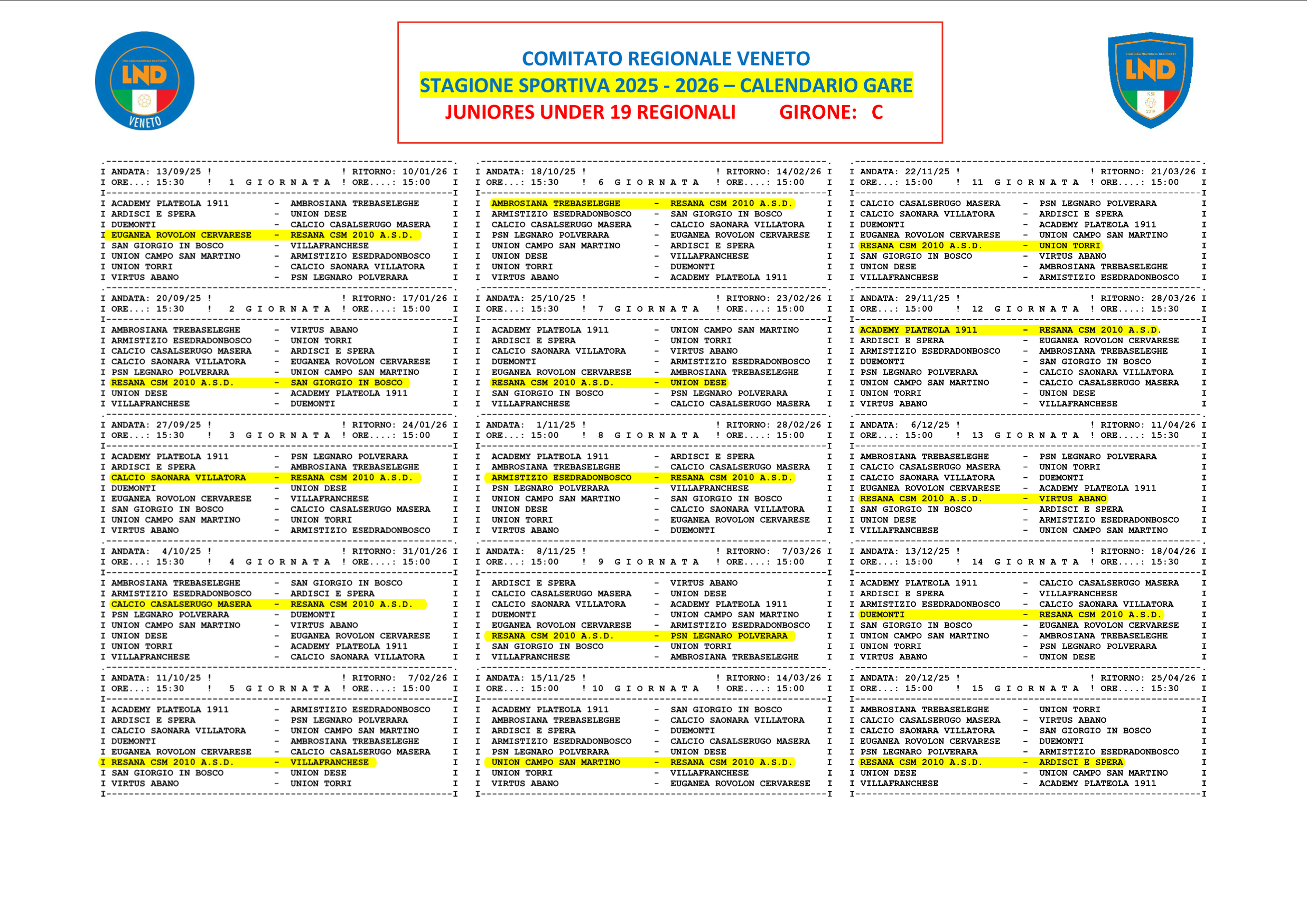 Juniores Calendari Campionato Under 19 Regionale page 0001 120220
