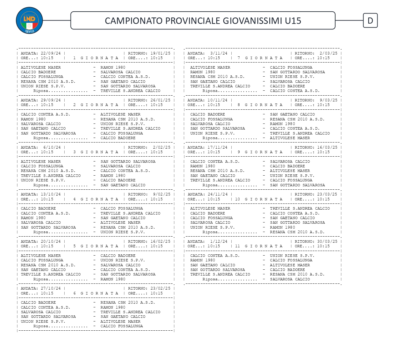 GIOVANISSIMI PROVINCIALI GIRONE D page 0001